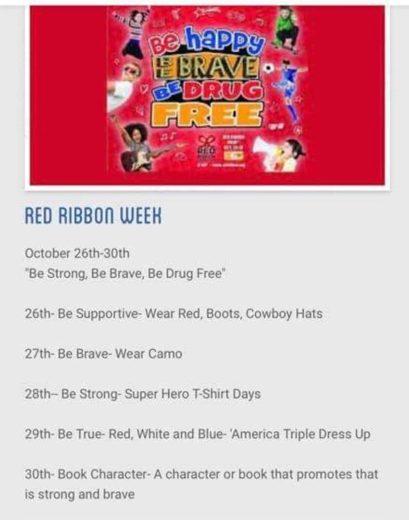 Red Ribbon Week Schedule