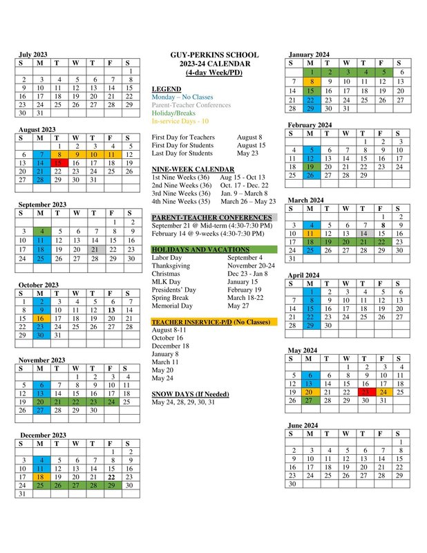 Guy-Perkins to Begin 4-day Week in 2023-24 | Guy-Perkins Schools Guy-Perkins to Begin 4-day Week in 2023-24 | Guy-Perkins Schools